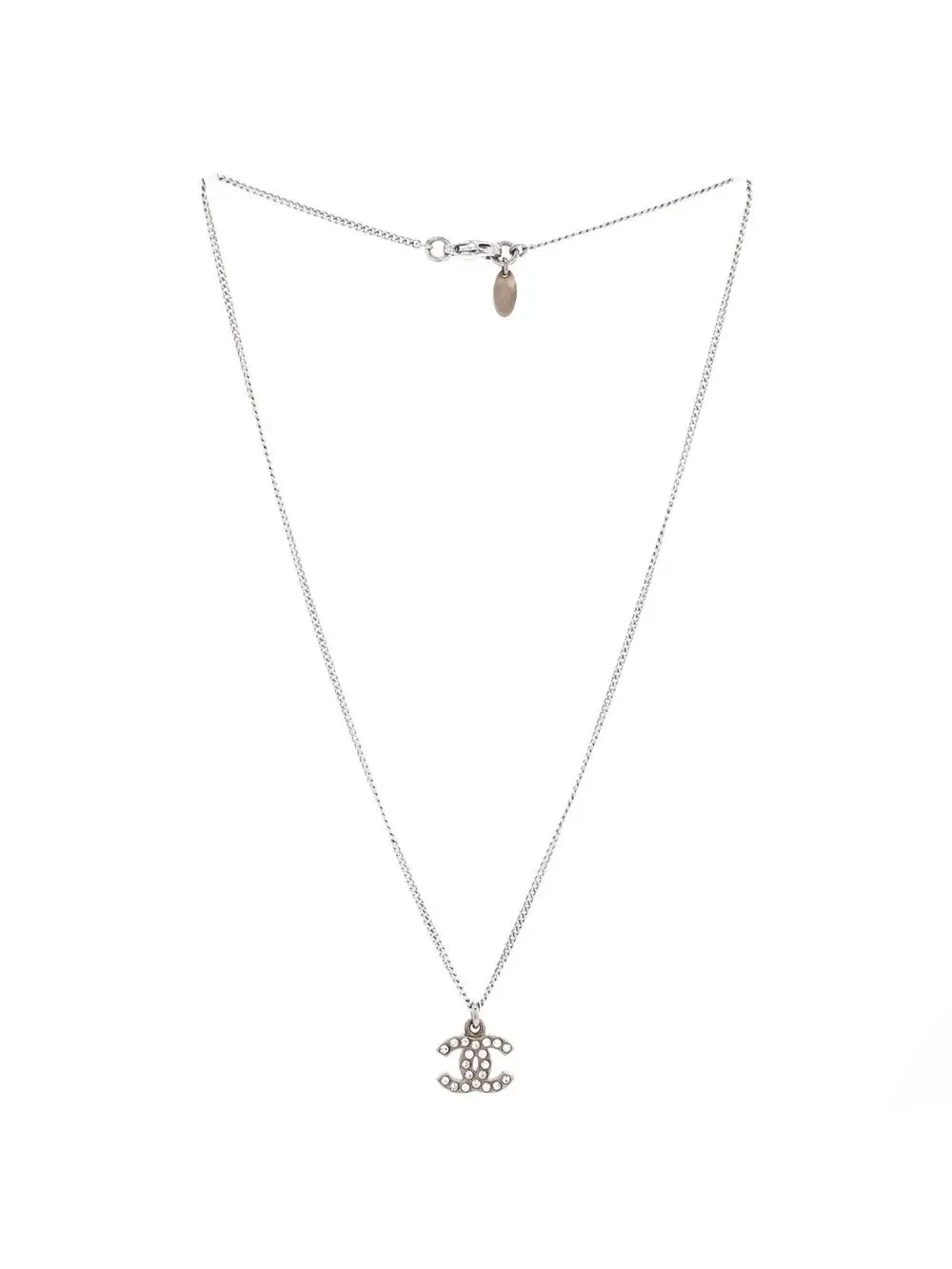 Chanel Cc Crystal Logo Necklace Metal #255015C10B